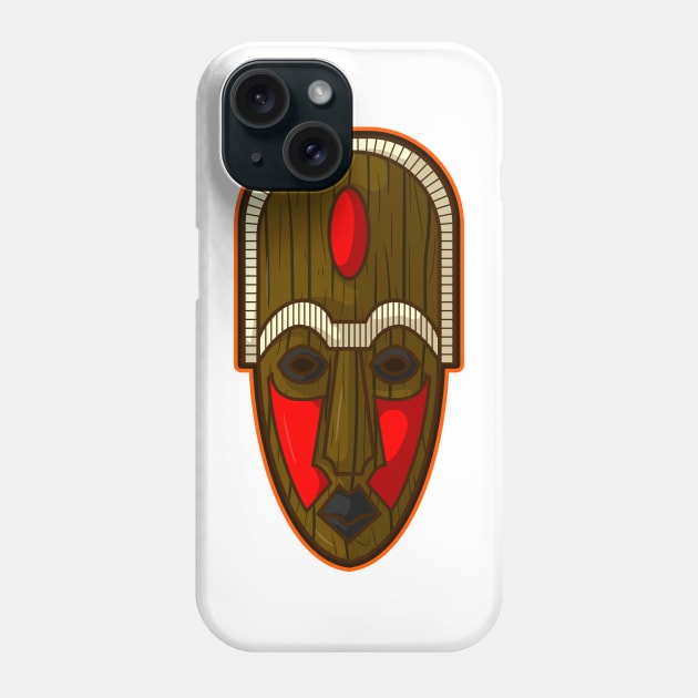 Ancient african aboriginal mask design Phone Case by Drumsartco