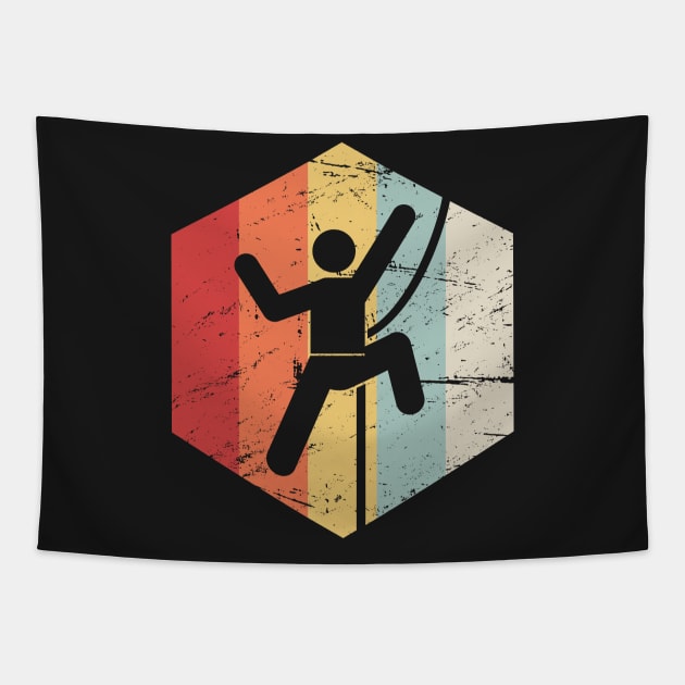 Retro Rock Climbing Icon Tapestry by MeatMan