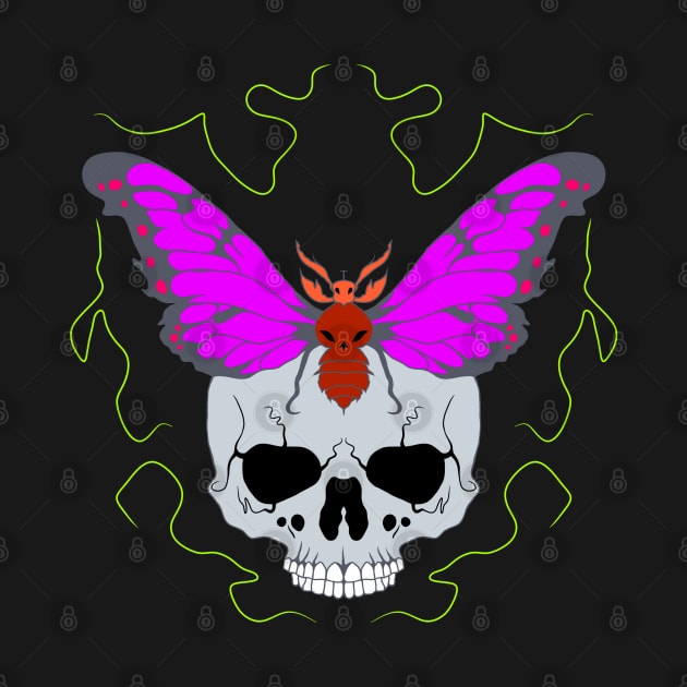 Death Skull and butterfly by Sahed