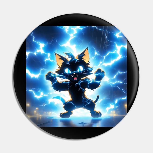 Mad Electric Cat Pin by Spaceboyishere