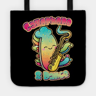 Saxy Rainbow Saxophone and Dance Player Tote