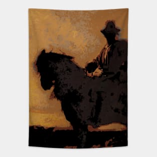 Berger a cheval dans la campagne de Rome Rust Gaucho Tapestry