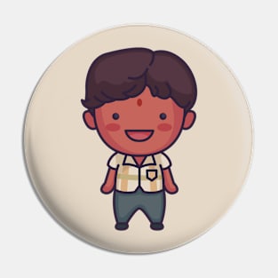 Cute Indian Boy Cartoon Pin