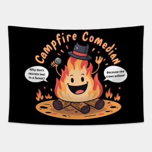 Funny Campfire Comedian Camping Tapestry