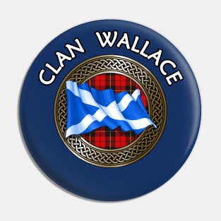 Clan Wallace Crest & Tartan Knot Pin