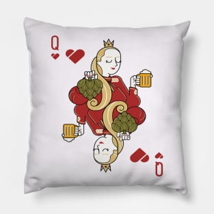 Red heart beer queen. Pillow