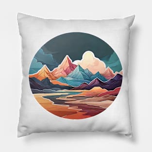 Abstract Vista Symphony: Artistic Explorations of Landscapes (230) Pillow