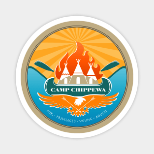 Camp Chippewa Wednesday Addams Inspired Eagle and Canoe Fan Logo Magnet