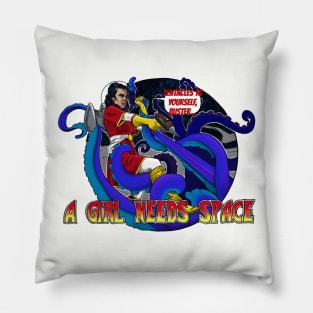 A Girl Needs Space - from tentacles! Pillow