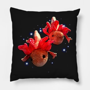 Axolotl in a duo on a discovery tour Pillow