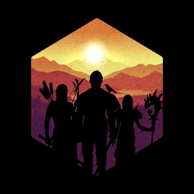 Cooles Fantasy D20 Group Silhouette RPG by JTYDesigns