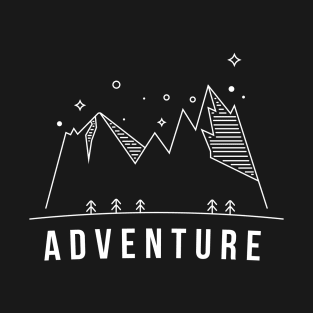 Adventure With Mountain Illustration T-Shirt