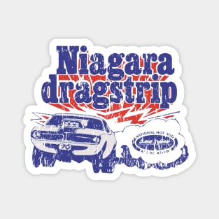 Vintage Niagara Dragstrip - Distressed burnout look - Blue print Magnet