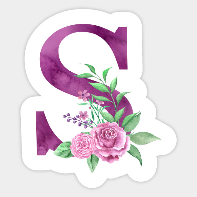 Floral Monogram S Beautiful Rose Bouquet Monogram S Sticker Teepublic