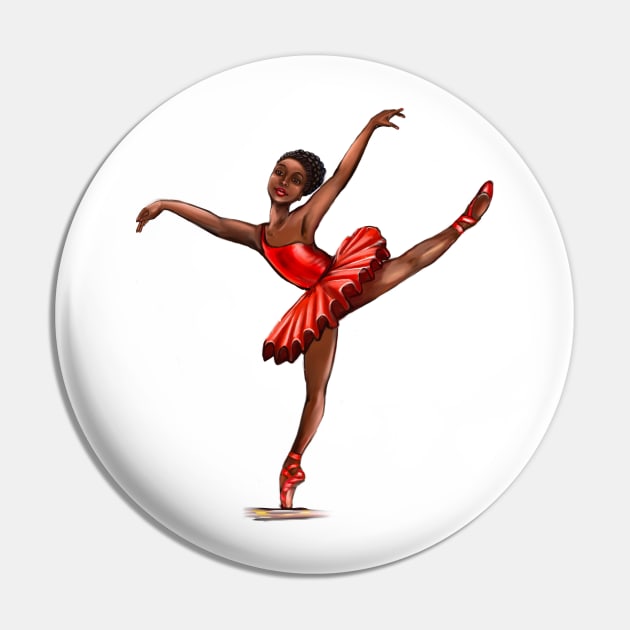 Ballet in red pointe shoes 4 - ballerina doing pirouette in red tutu and red shoes  - brown skin ballerina Pin by Artonmytee