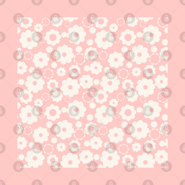 White flowers over pink by marufemia