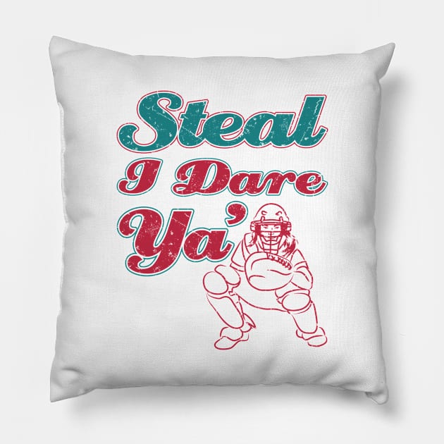 Softball Shirt - Steal I Dare Ya Pillow by redbarron