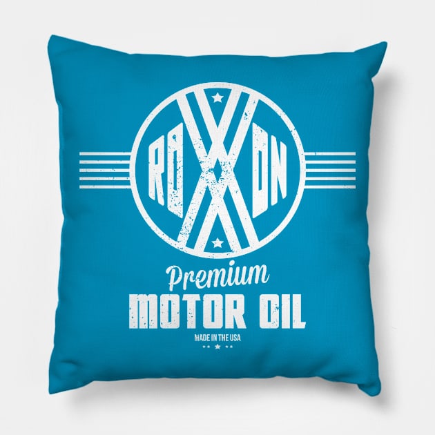 Roxxon Premium Motor Oil (aged look) Pillow by MoviTees.com