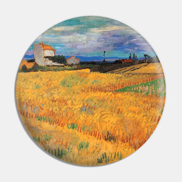 Van Gogh Wheat Field with Farmhouse Pin by bragova
