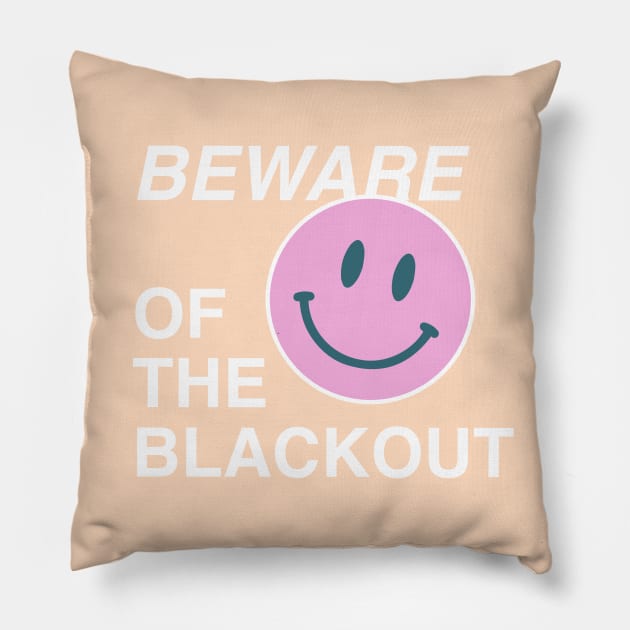 Beware of the blackout yellow Pillow by annacush