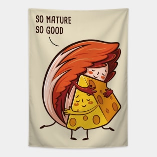 So Mature So Good. Kimchi and Cheese Hugs Tapestry