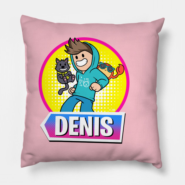 Dancing Denis With Logo Denis Roblox Pillow Teepublic - denis face roblox