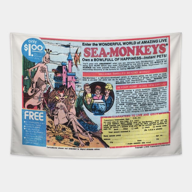 Sea-Monkeys! Tapestry by vokoban