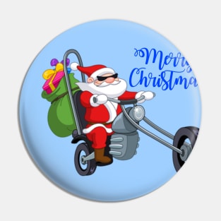 christmas motorcycle santa claus biker Pin