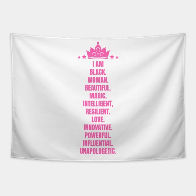 I Am A Powerful Black Woman | African American | Black Queen Tapestry by UrbanLifeApparel