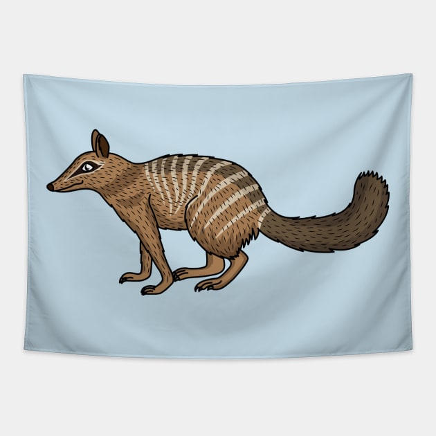 Cute happy numbat cartoon illustration Tapestry by Cartoons of fun