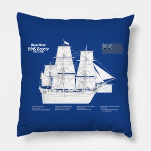 HMS Bounty. William Bligh mutiny ship - ABDpng Pillow