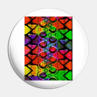 Brightly coloured abstract hearts Pin