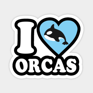 I Love Orcas, I Heart Orcas Magnet