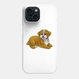 Dog - Yorkipoo - Red and White Phone Case