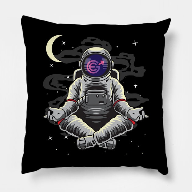 Astronaut Yoga Evergrow Crypto EGC Coin To The Moon Crypto Token Cryptocurrency Wallet Birthday Gift For Men Women Kids Pillow by Thingking About