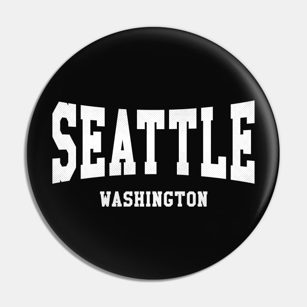 Seattle, Washington - WA Arched Type Pin by thepatriotshop