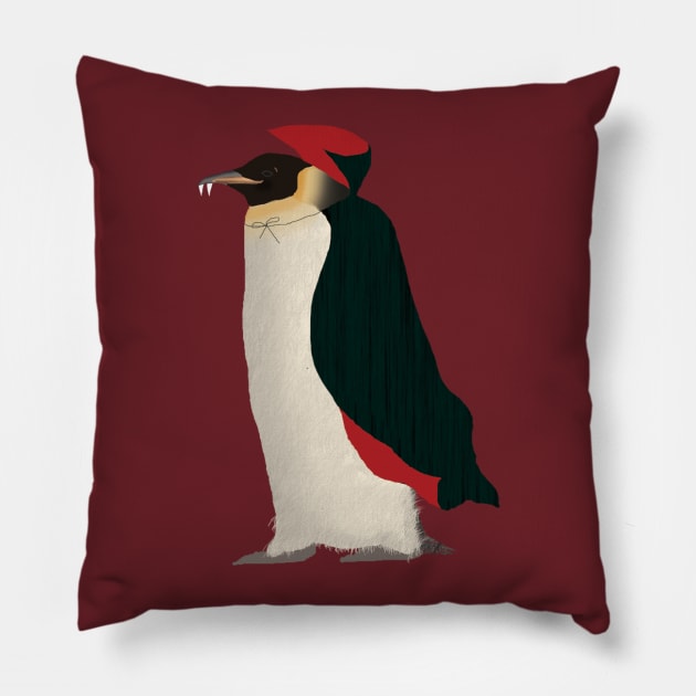 Vampire Penguin Pillow by ahadden