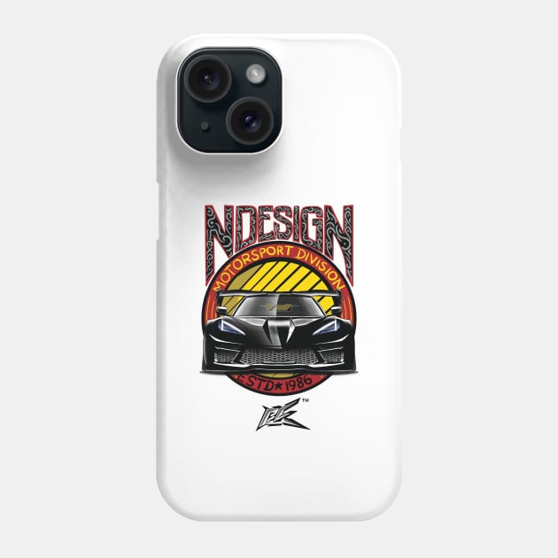 corvette c8 stingray widebody black Phone Case by naquash