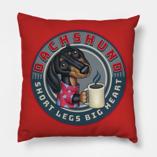 Funny cute Dachshund Doxie with short legs big heart Doxy tee Pillow