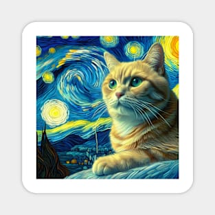 The Cat and the starry night Magnet