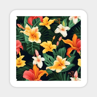 Tropical Flowers Pattern 7 Magnet