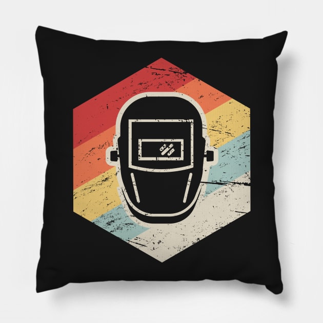 Retro 70s Welder Icon Pillow by MeatMan