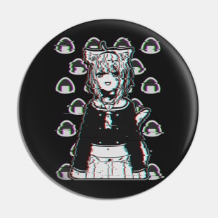 Glitched Okayu Hololive Pin