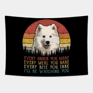 Vintage Every Snack You Make Every Meal You Bake Samoyed Tapestry