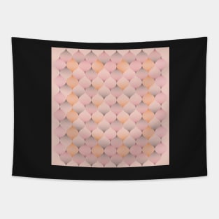 Retro vibes in warm peach, salmon pink and grey Tapestry