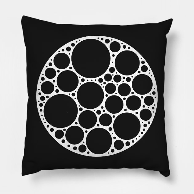 Circles Polka Dot Moon Modern Minimal Design Pillow by kerimeart