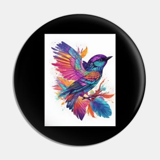 Bright Whimsical Bird Pin