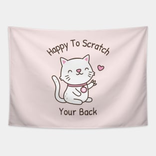 Cute Cat With Claws Happy To Scratch Your Back Tapestry