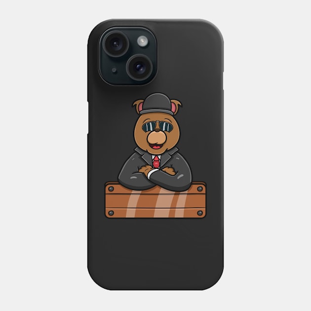 Mafia Bear Cartoon Mascot Phone Case by tedykurniawan12