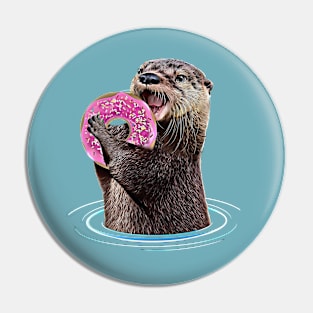 Otter with sweet donut Pin